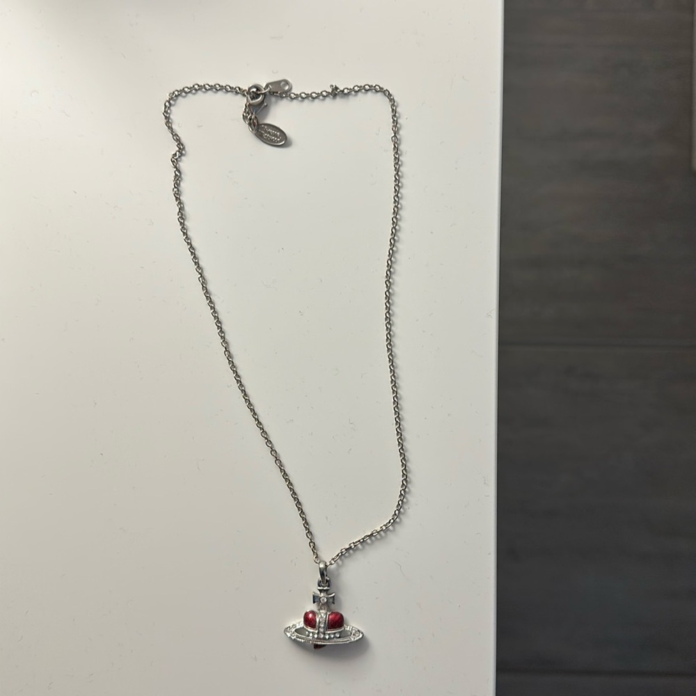 Vivienne Westwood red heart necklace